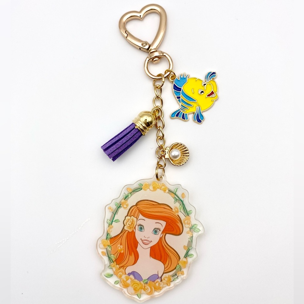 Disney inspired Ariel Keychain with Purple Tassel Handmade - Picture 5 of 7